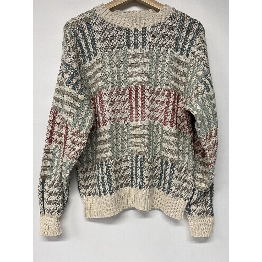 Vintage Sweater Crossings Cotton Knit Soft M